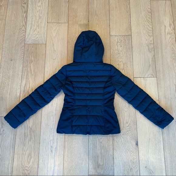 Navy Sherpa Lined Puffer Jacket with Hood - Picture 8 of 11